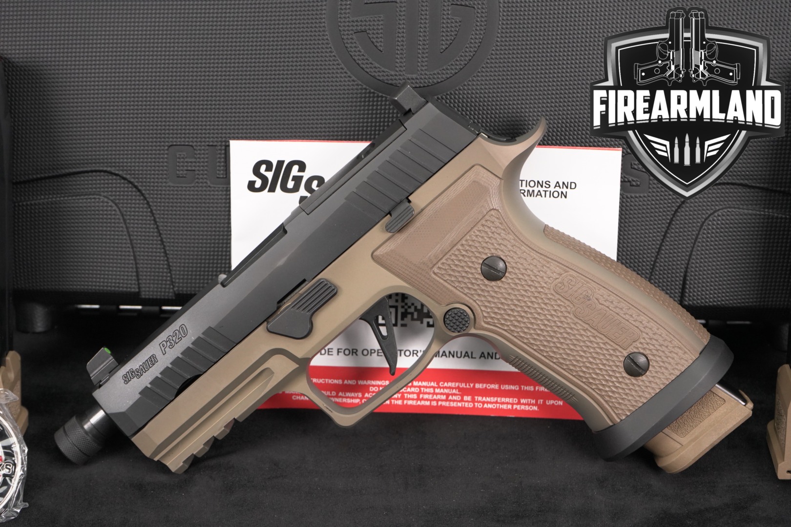 Sig Sauer P320 AXG Combat, Custom Works 9mm Luger Two-Tone FDE in Excellent Condition Thumbnail
