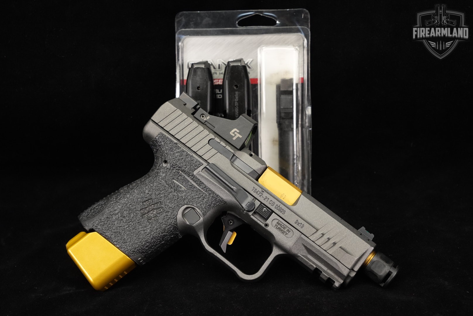 Canik TP9 Elite SC 9mm 4" Gray TP-9 GOLD THREADED BARREL, COMP +3 MAGS-img-2