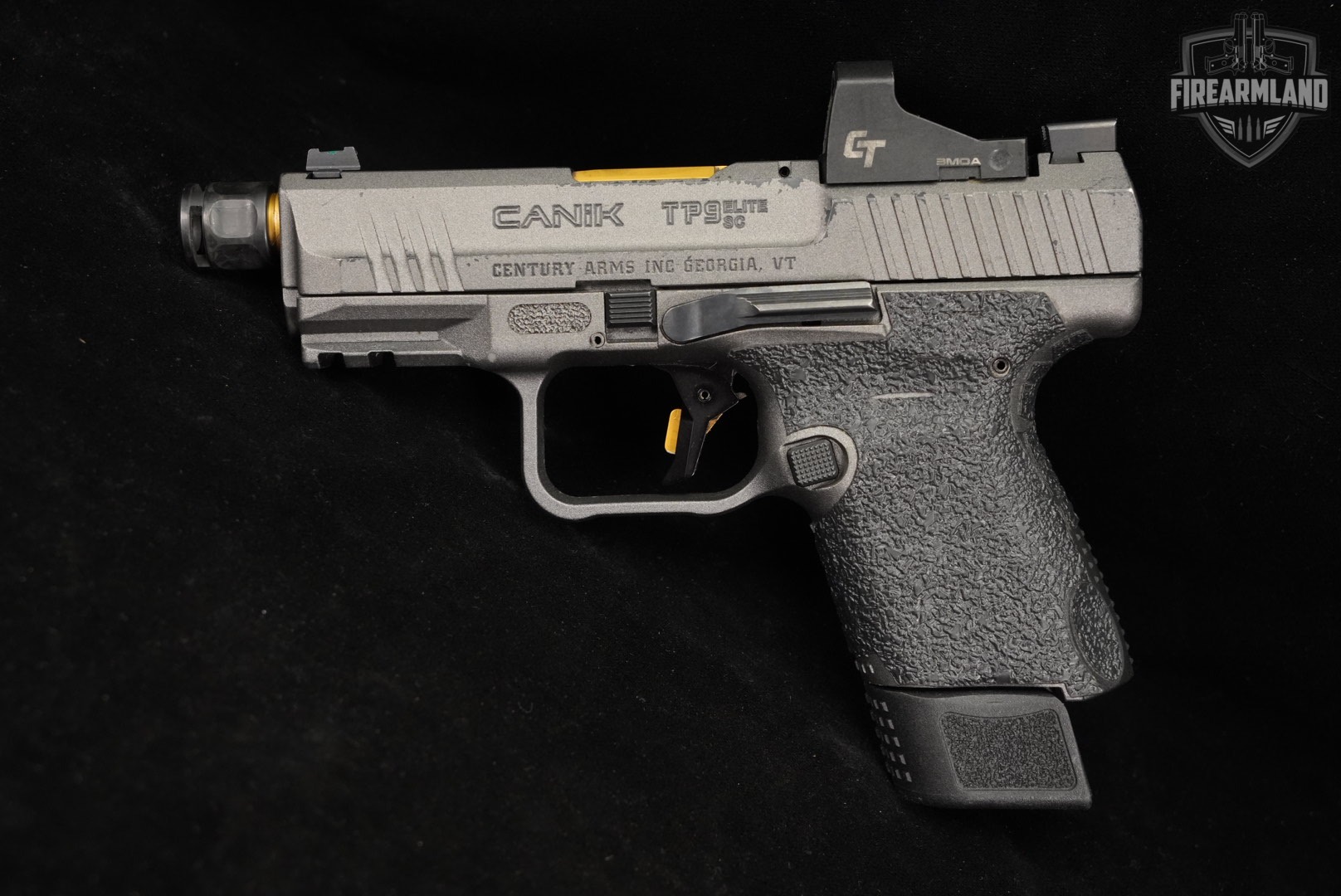 Canik TP9 Elite SC 9mm 4" Gray TP-9 GOLD THREADED BARREL, COMP +3 MAGS-img-3
