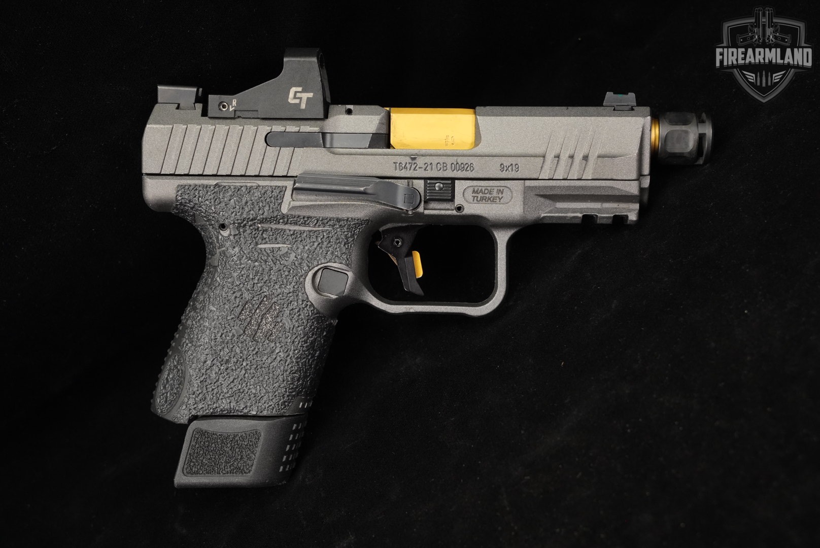 Canik TP9 Elite SC 9mm 4" Gray TP-9 GOLD THREADED BARREL, COMP +3 MAGS-img-4