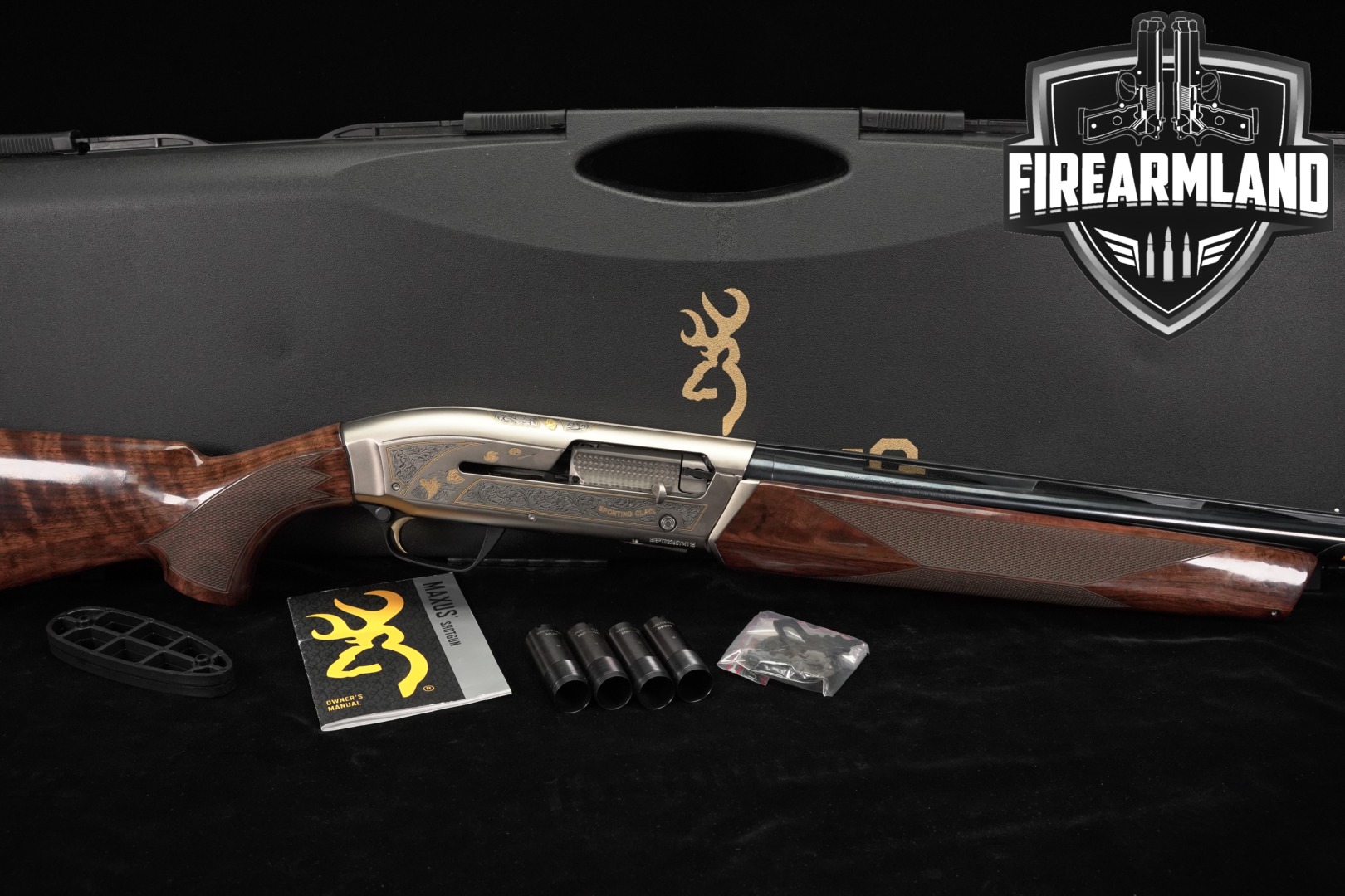 Browning Maxus Sporting Golden Clays 12 Gauge Satin Nickel & Walnut in Very Good Condition Thumbnail