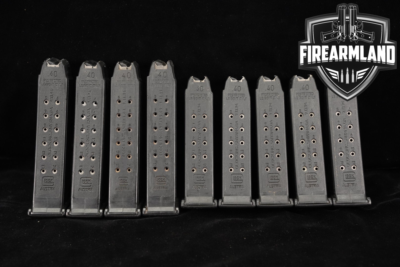 Glock NINE (9) G23/G22 LE Restricted Marked .40S&W Magazines .40 S&W in Good Condition Thumbnail