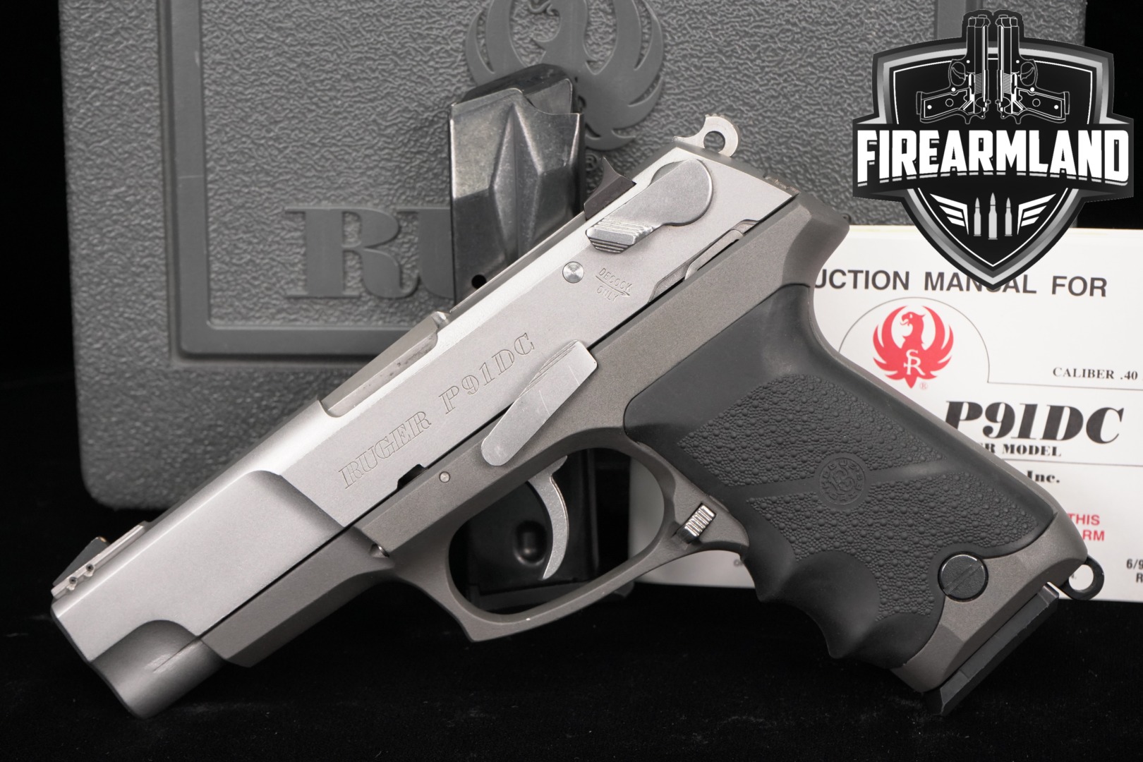 Sturm Ruger P91 DC (Decocker-Only) .40 S&W Two-Tone Stainless in Very Good Condition Thumbnail