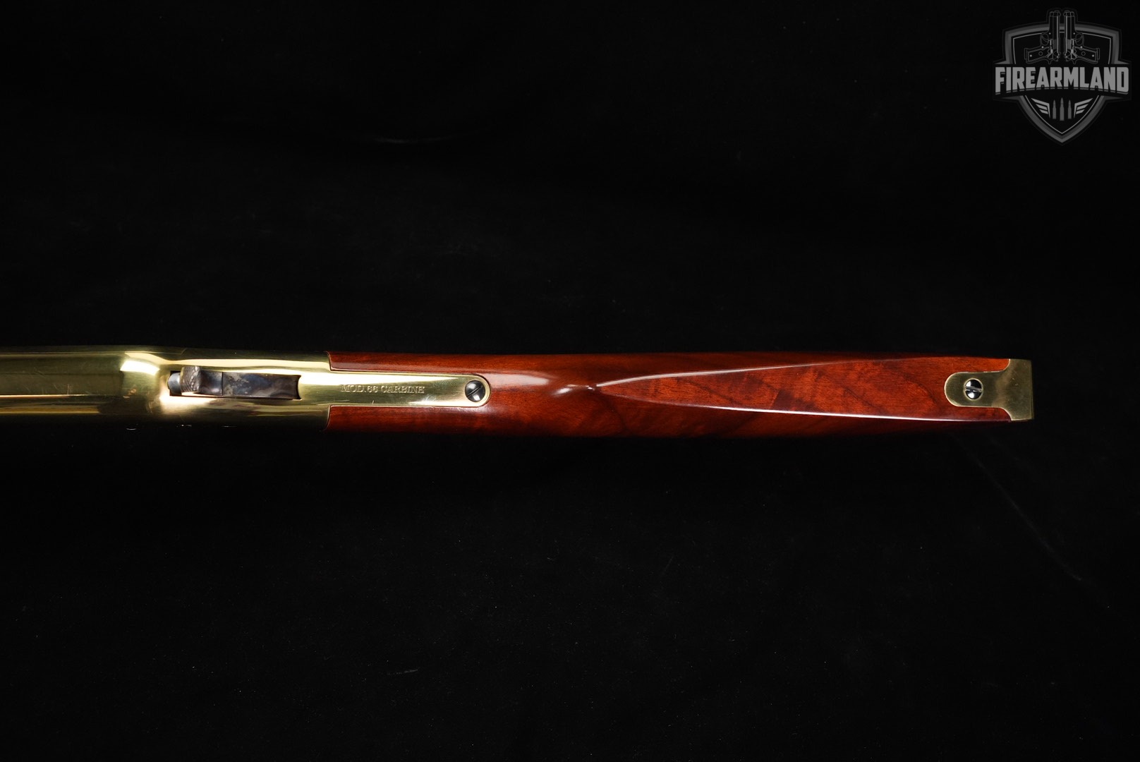 A Uberti Model 1866 Carbine 45 Colt 19" Polished Brass & Walnut +ORIG BOX-img-13