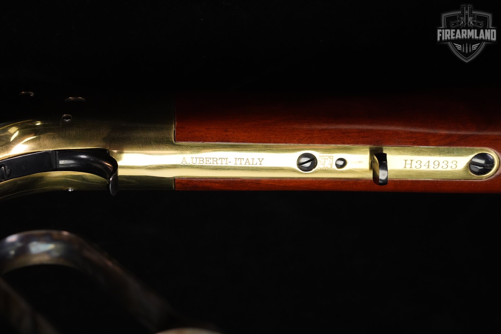 A Uberti Model 1866 Carbine 45 Colt 19" Polished Brass & Walnut +ORIG BOX-img-19