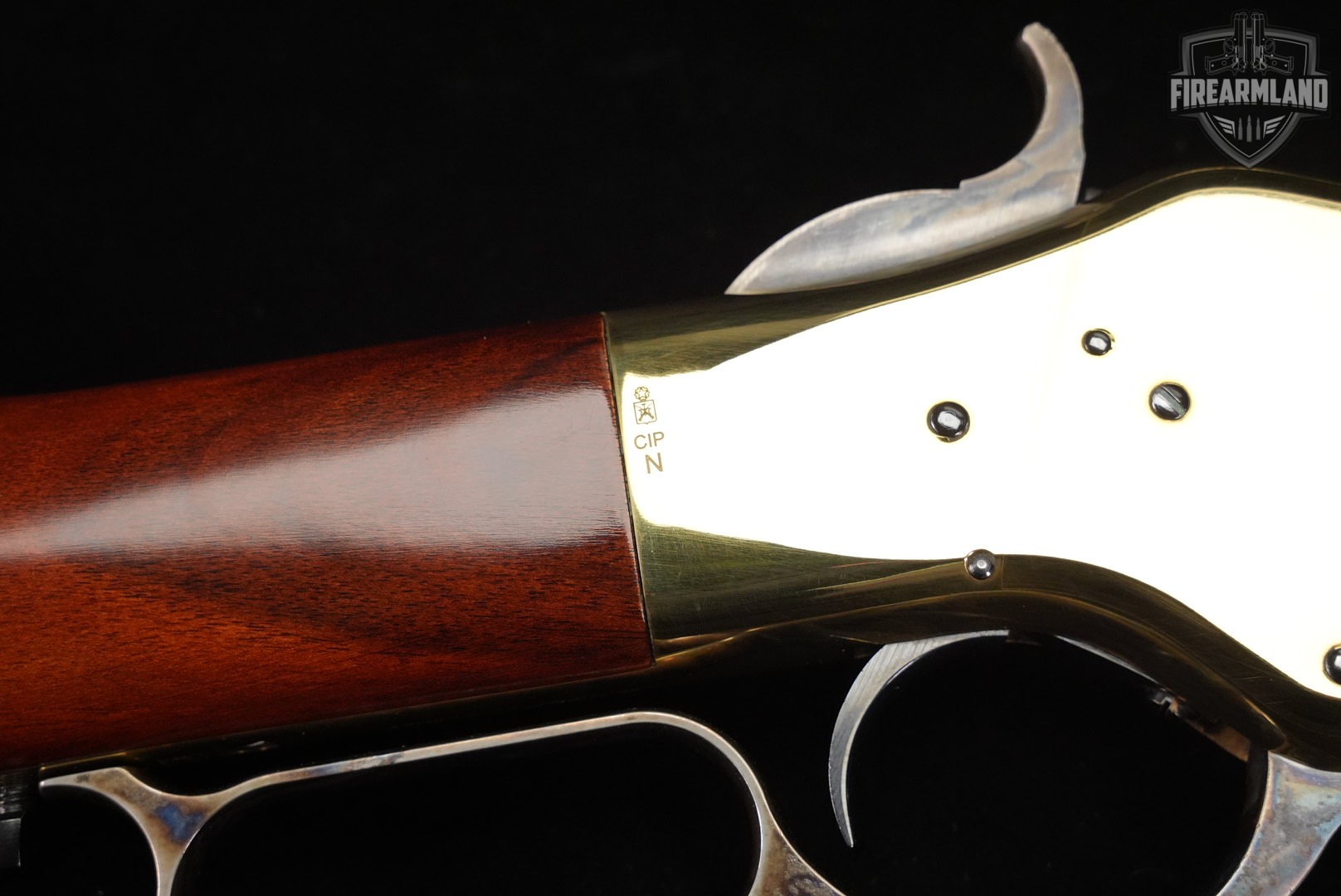 A Uberti Model 1866 Carbine 45 Colt 19" Polished Brass & Walnut +ORIG BOX-img-22