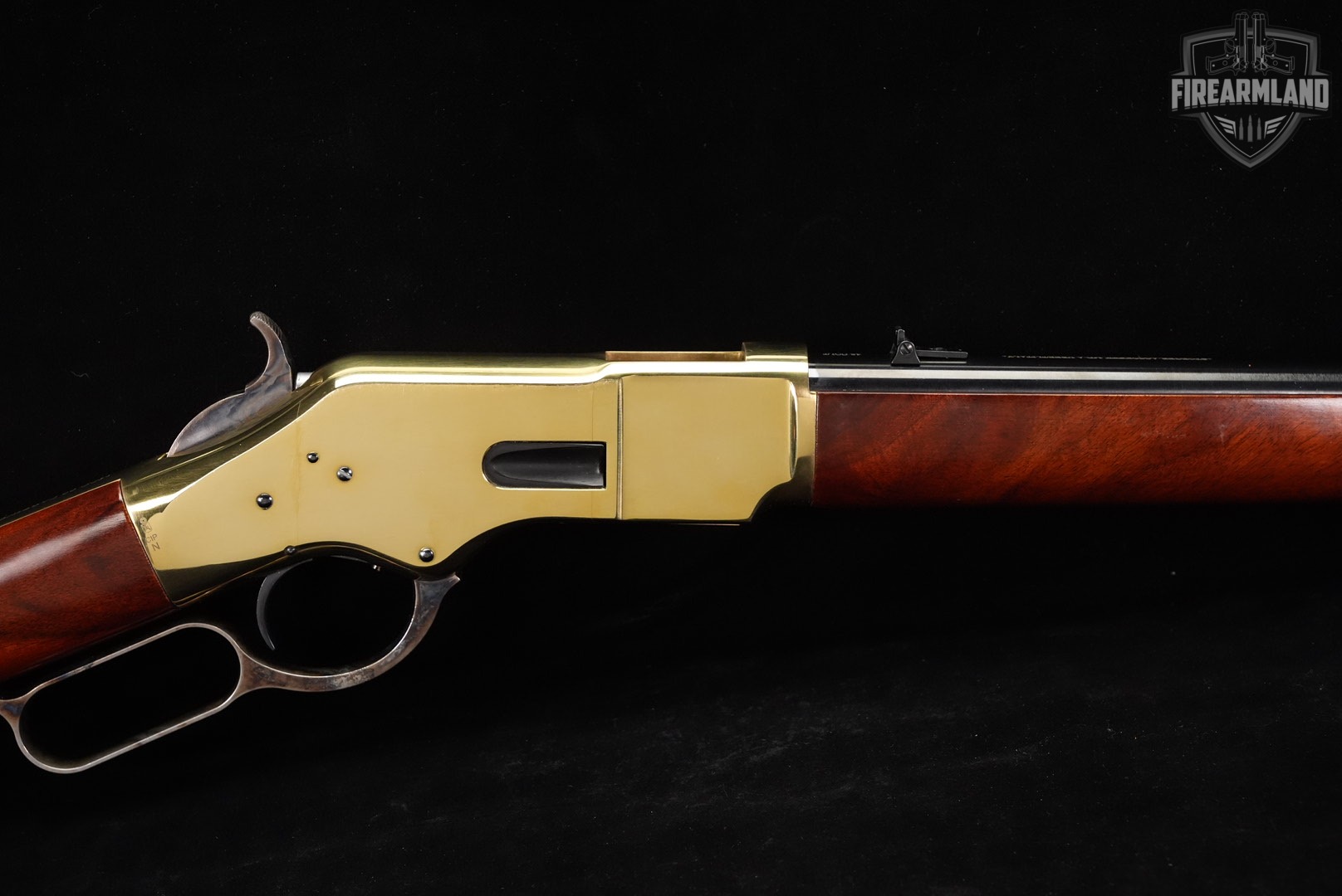 A Uberti Model 1866 Carbine 45 Colt 19" Polished Brass & Walnut +ORIG BOX-img-5