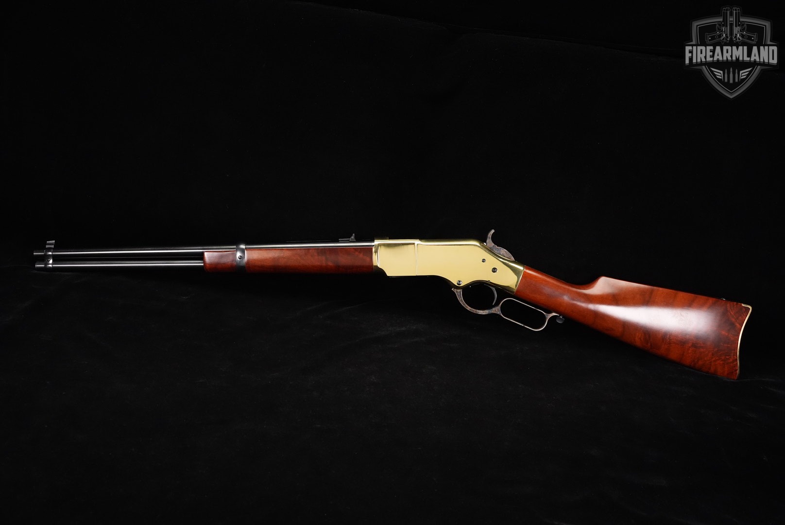 A Uberti Model 1866 Carbine 45 Colt 19" Polished Brass & Walnut +ORIG BOX-img-7