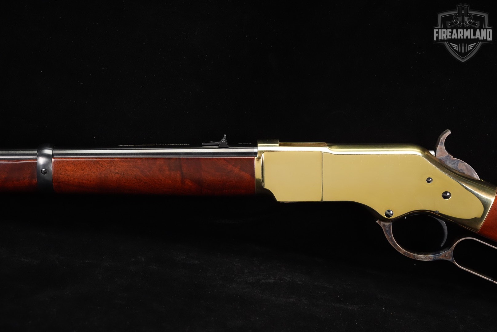 A Uberti Model 1866 Carbine 45 Colt 19" Polished Brass & Walnut +ORIG BOX-img-9