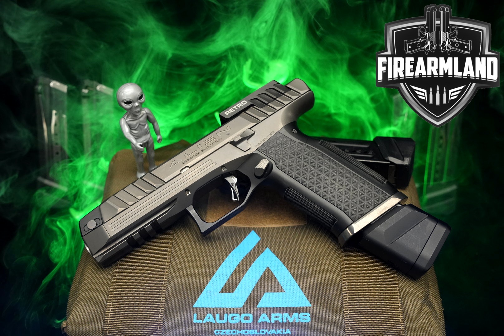 LAUGO ARMS Alien Creator Evolution Retro 9mm 4.8" +6 MAGS & ORIG CASE-img-0
