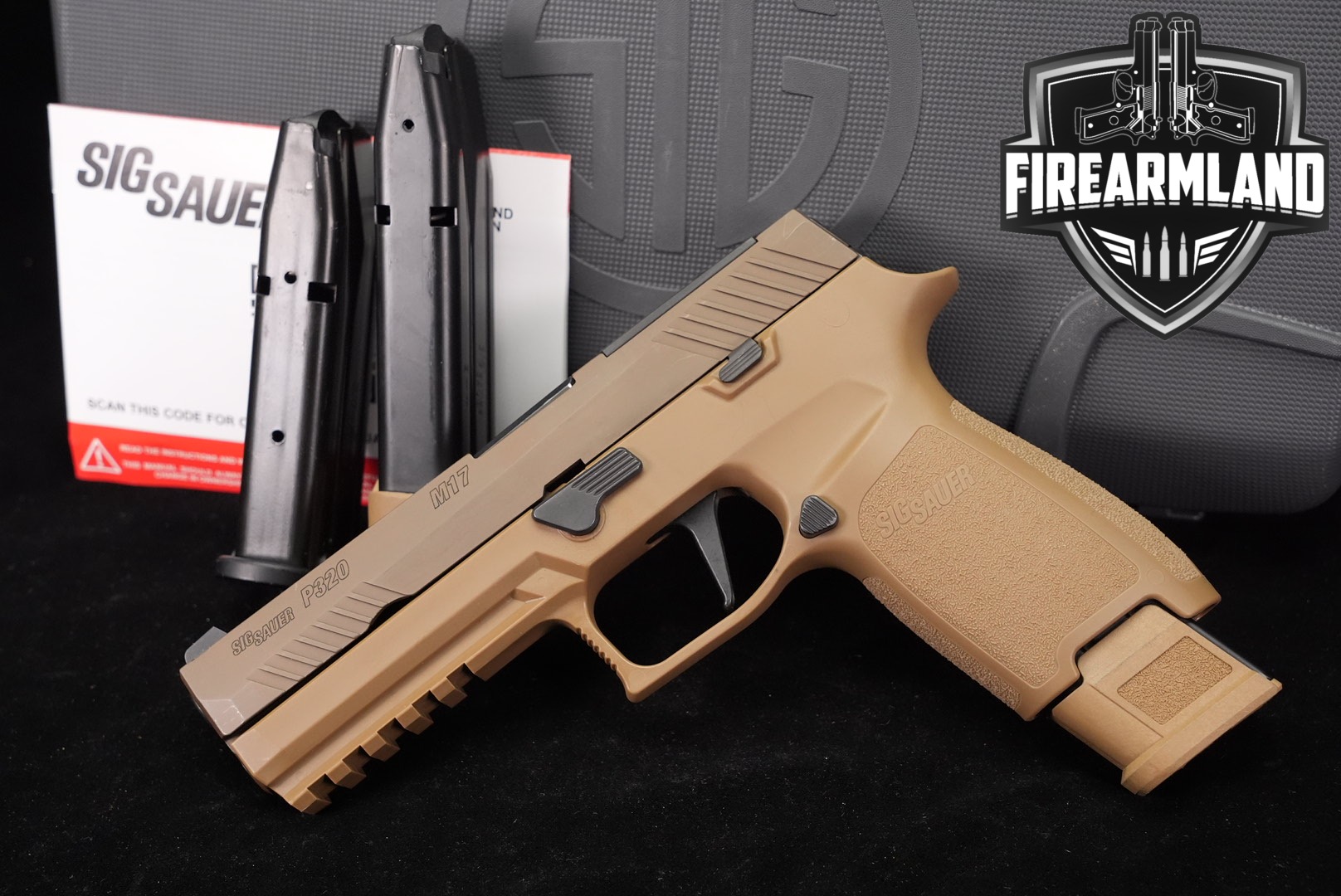 Sig Sauer P320-M17 9mm Optics-Ready Coyote P-320 M-17 +3 MAGS, ORIG CASE-img-0