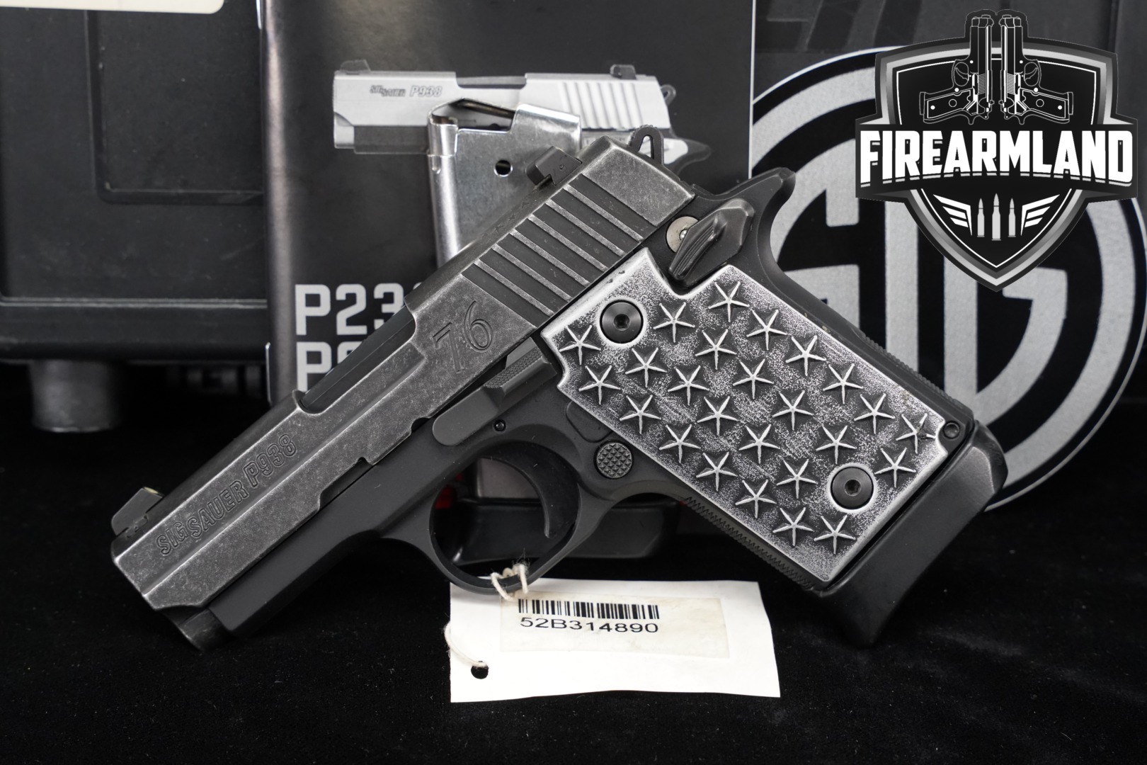 Sig Sauer P938 We The People 9mm Luger Two-Tone Distressed Gray in Excellent Condition Thumbnail