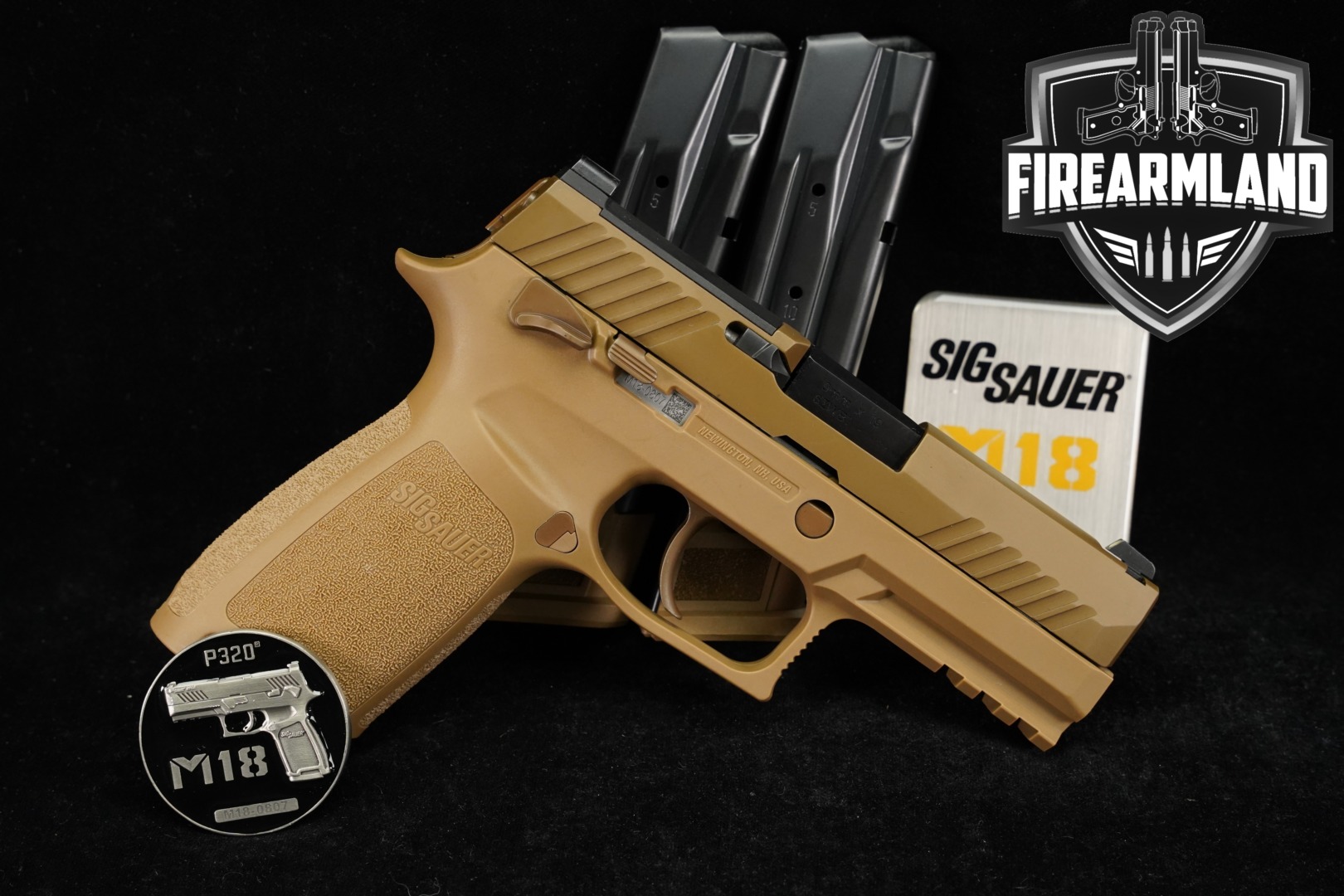 Sig Sauer P320-M18 Commemorative; Limited Run: 5,000 9mm Luger Coyote in Very Good Condition Thumbnail