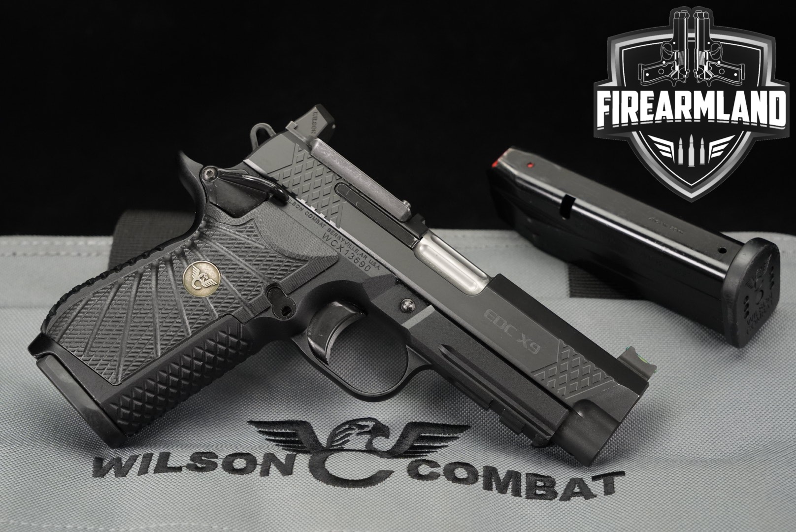 Wilson Combat (WC) EDC X9 Railed Frame; True Zero Optics-Ready (RMR Pattern) 9mm Luger Stainless in Very Good Condition Thumbnail
