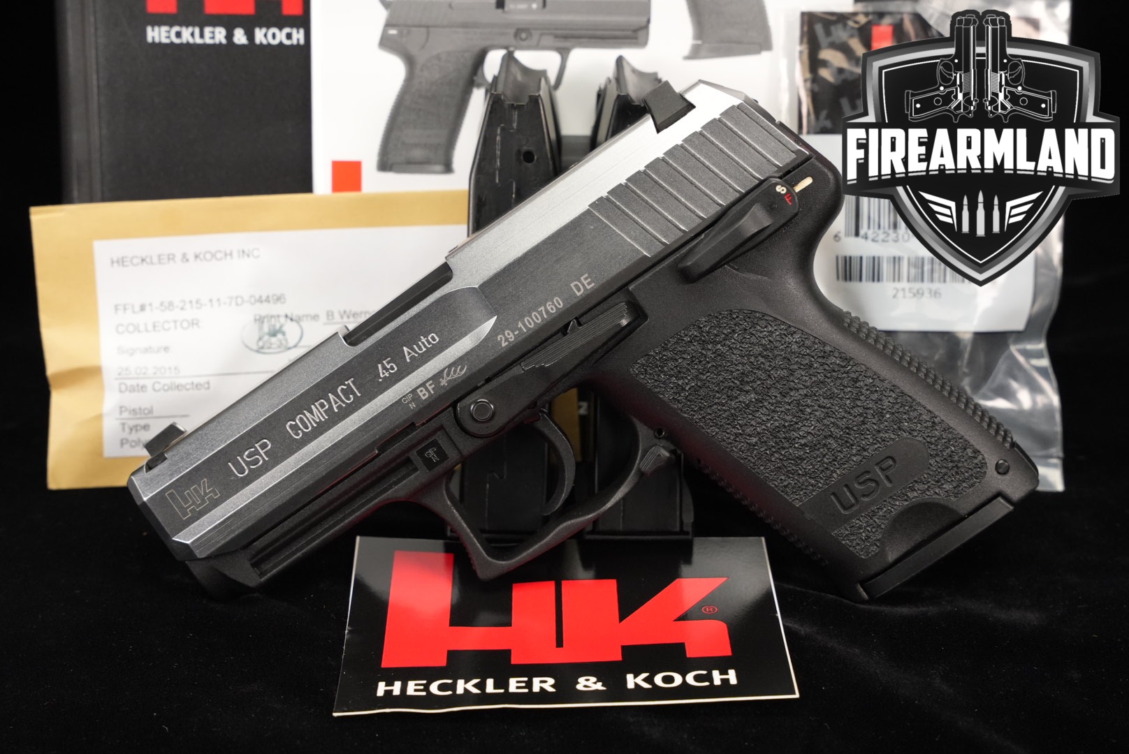 Heckler & Koch (H&K, HK) USP Compact Stainless .45 ACP Two-Tone Stainless in Very Good Condition Thumbnail