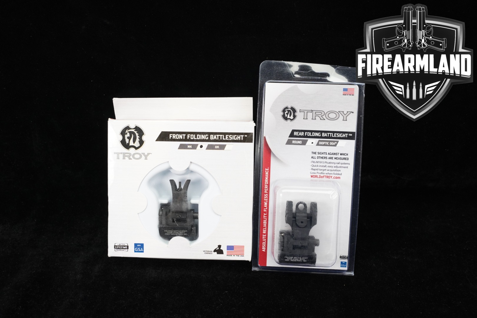 Troy Industries M4 Folding Battle Sights in Excellent Condition Thumbnail