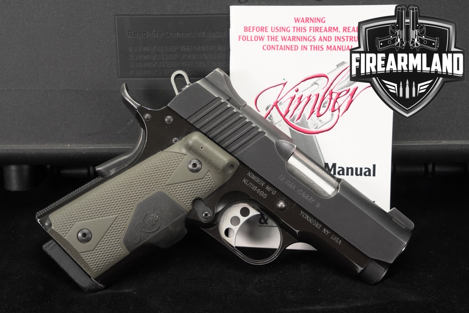 Kimber Ultra Carry II LG Crimson Trace Lasergrips .45 ACP Black in Good Condition Thumbnail