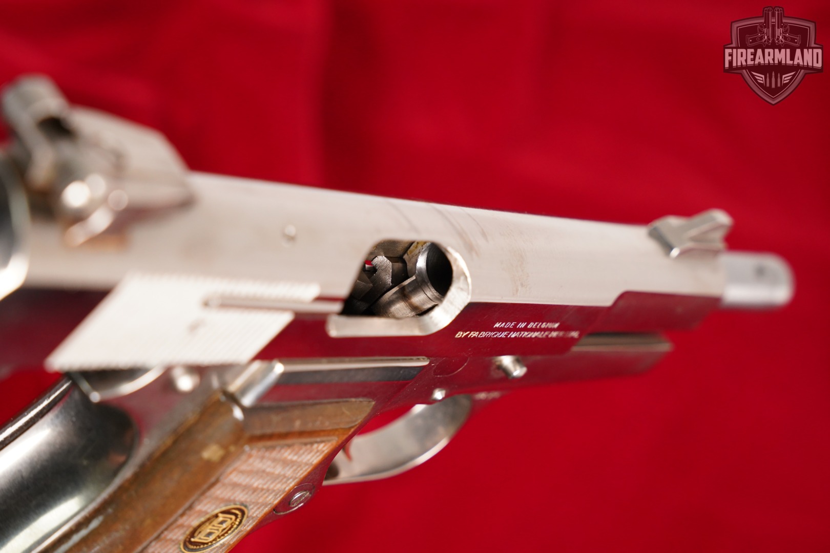 1981 Browning Hi-Power 9mm 4.65" Bright Nickel BHP HiPower Gold Trigger-img-11