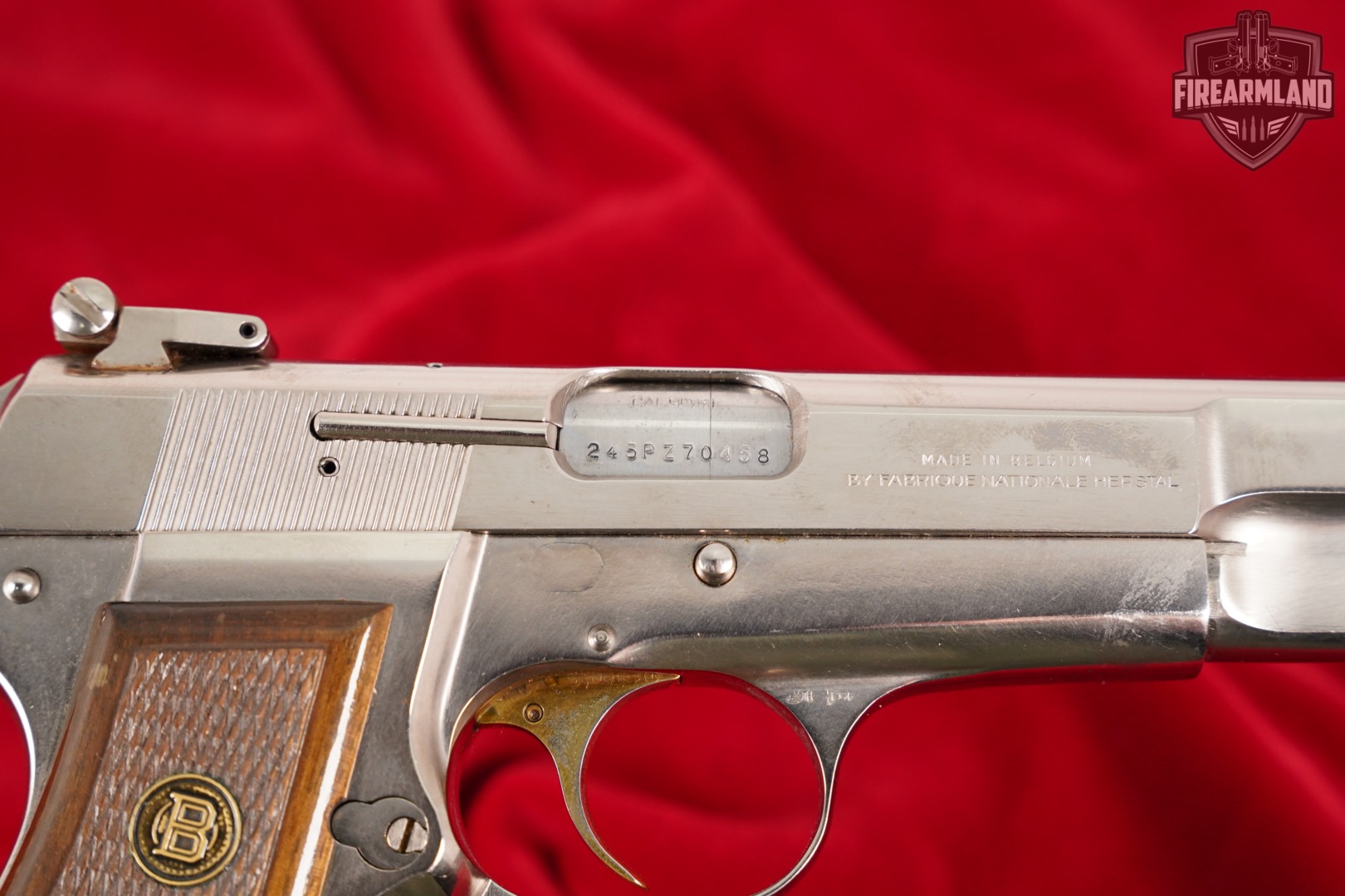 1981 Browning Hi-Power 9mm 4.65" Bright Nickel BHP HiPower Gold Trigger-img-13