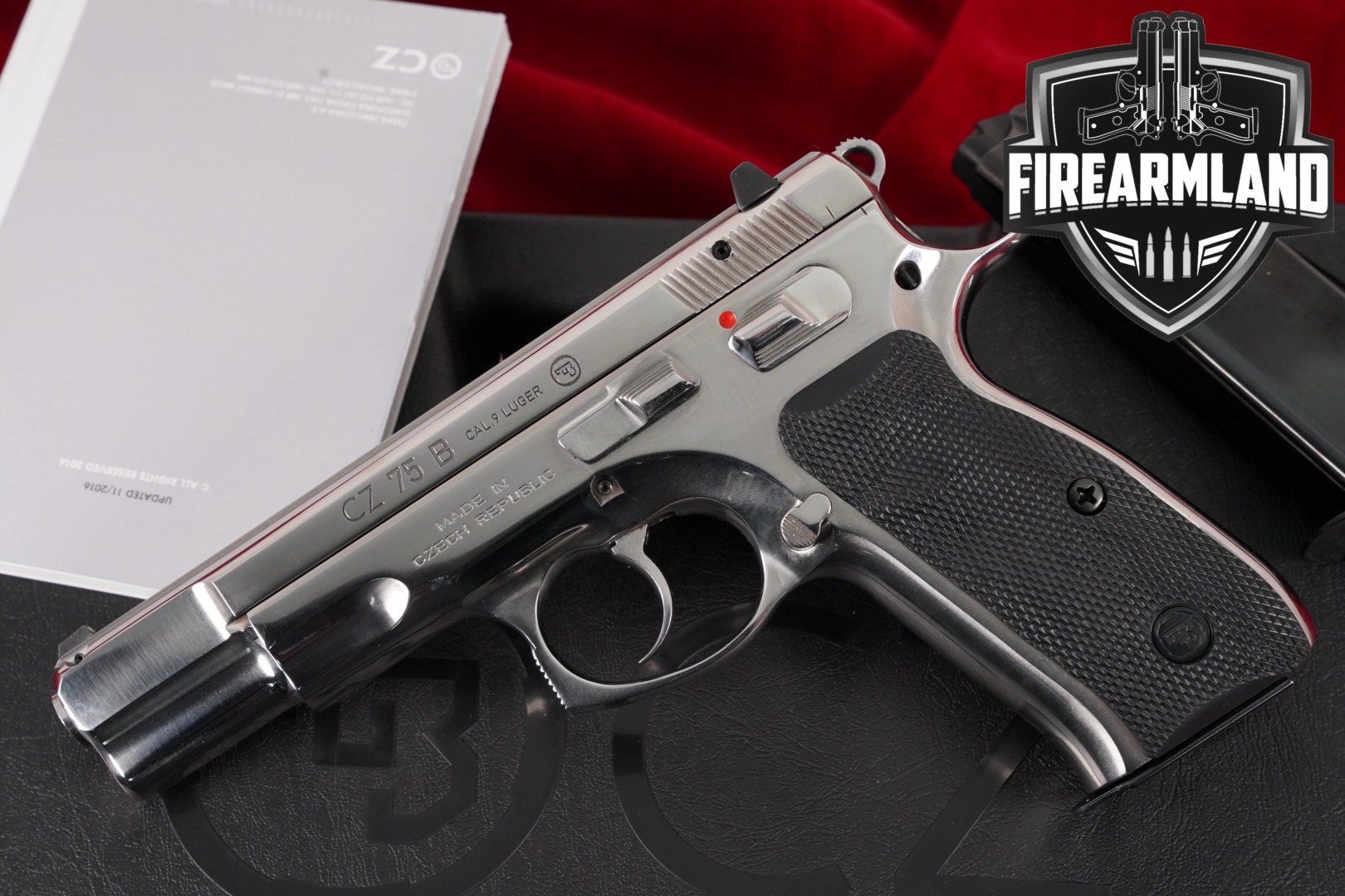 CZ 75 B Stainless, High-Polish 9mm 4.6" CZ75B 75B CZ75 +2 MAGS & ORIG CASE-img-0