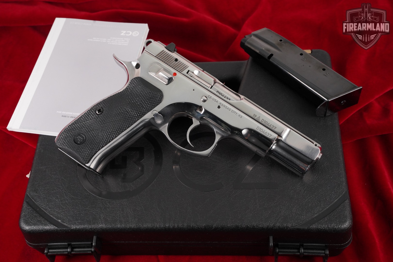 CZ 75 B Stainless, High-Polish 9mm 4.6" CZ75B 75B CZ75 +2 MAGS & ORIG CASE-img-2