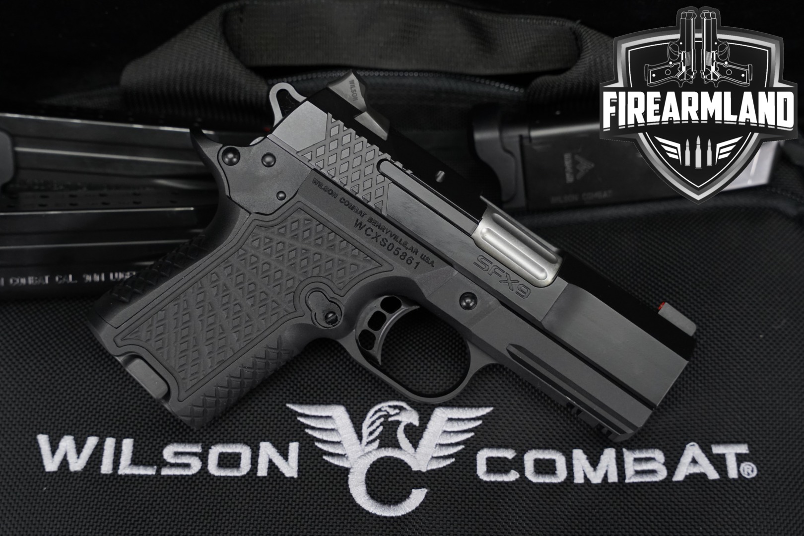 Wilson Combat (WC) SFX9 3.25" Subcompact, Light-Rail Frame 9mm Luger Black in Excellent Condition Thumbnail