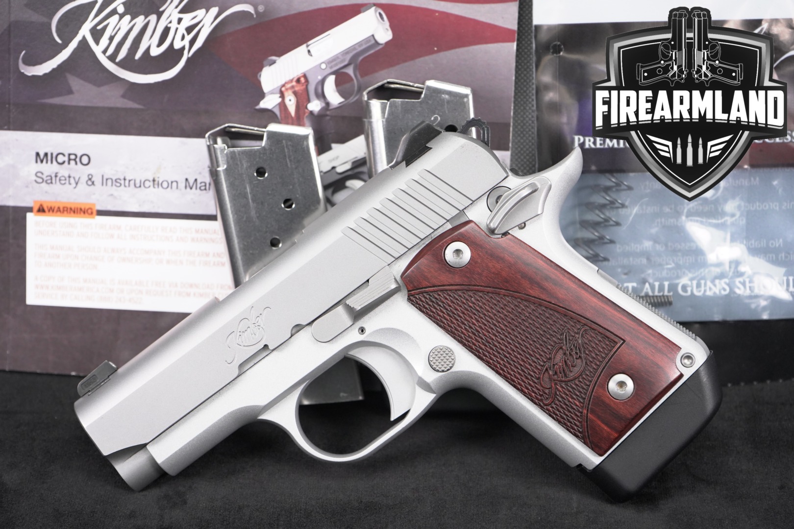 Kimber Micro 9 Stainless (Rosewood) 9mm Luger Stainless in Very Good Condition Thumbnail