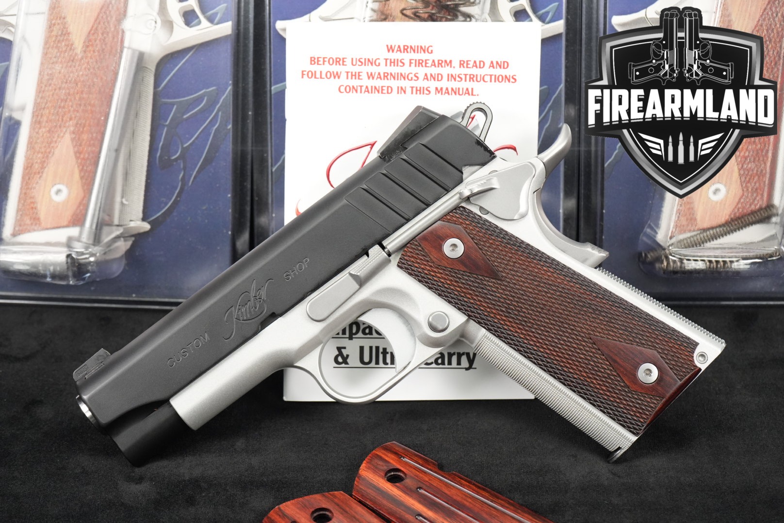Kimber Pro Aegis II Custom Shop 9mm Luger Two-Tone Black & Satin Silver in Very Good Condition Thumbnail
