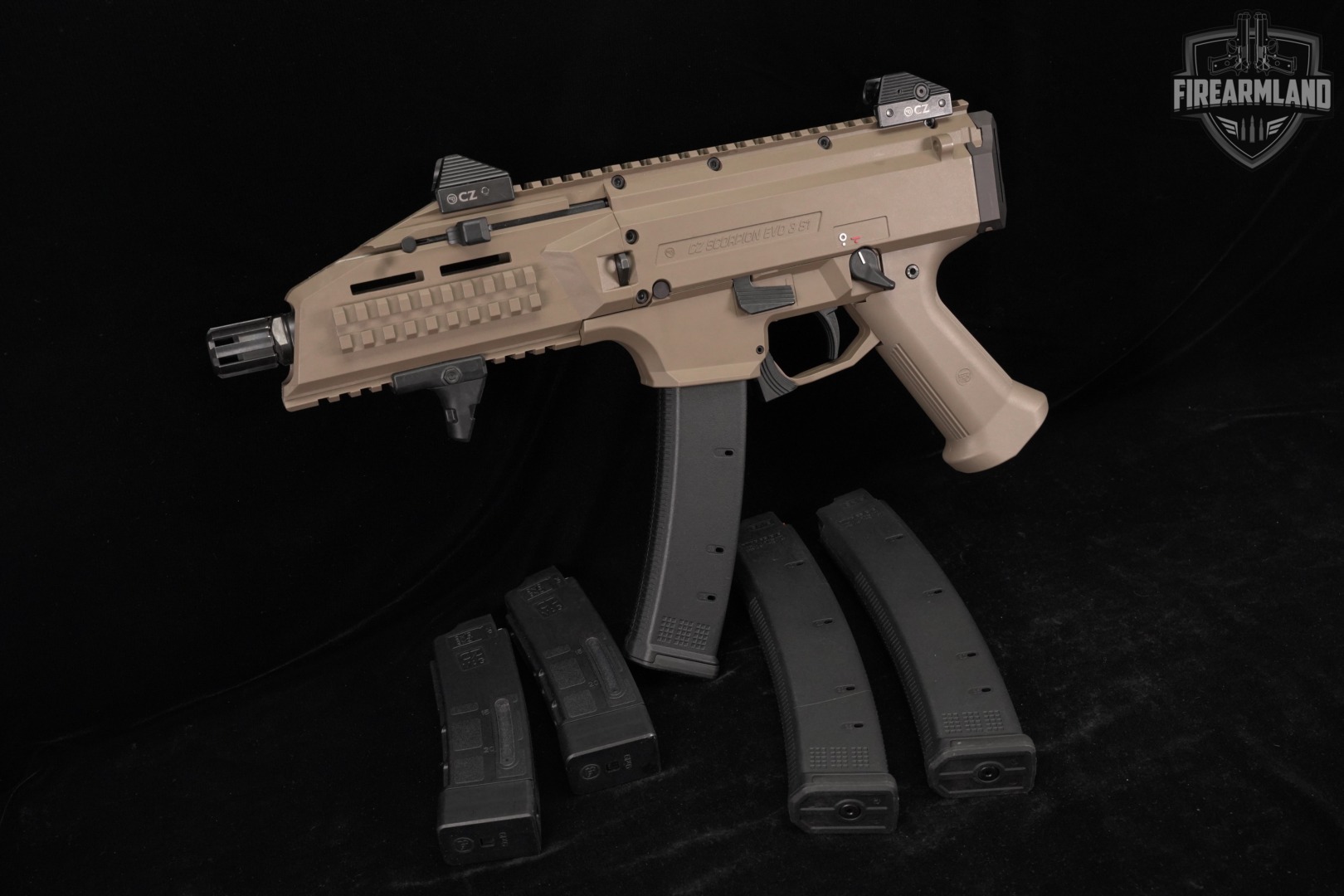 CZ Scorpion EVO 3 S1 Pistol 9mm 7.72" FDE +5 MAGS-img-2