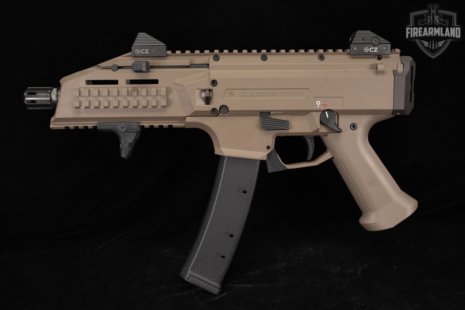 CZ Scorpion EVO 3 S1 Pistol 9mm 7.72" FDE +5 MAGS-img-4
