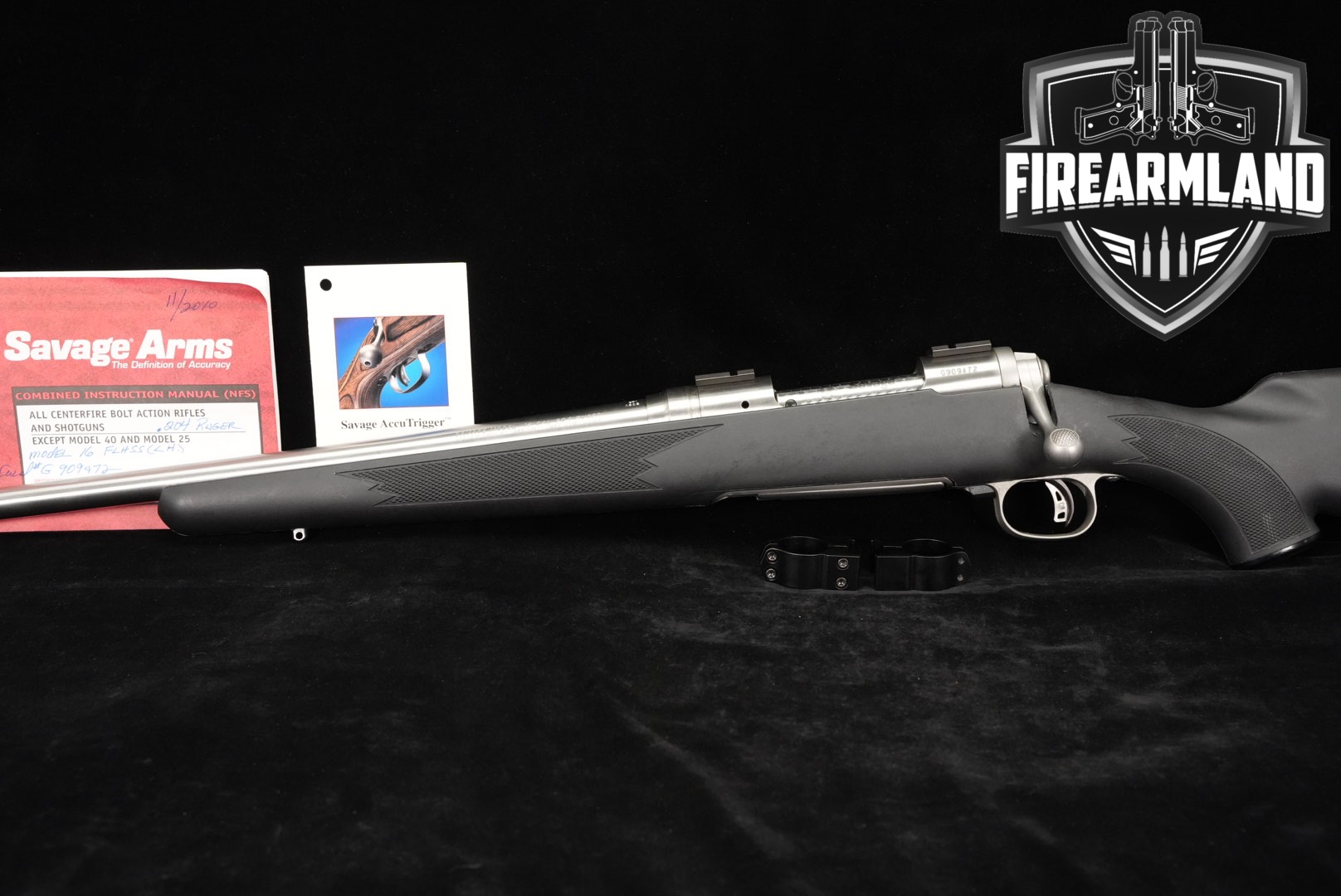 LEFT-HAND Savage Arms Model 16 204 Ruger 22" M16 Southpaw +SCOPE RINGS-img-0