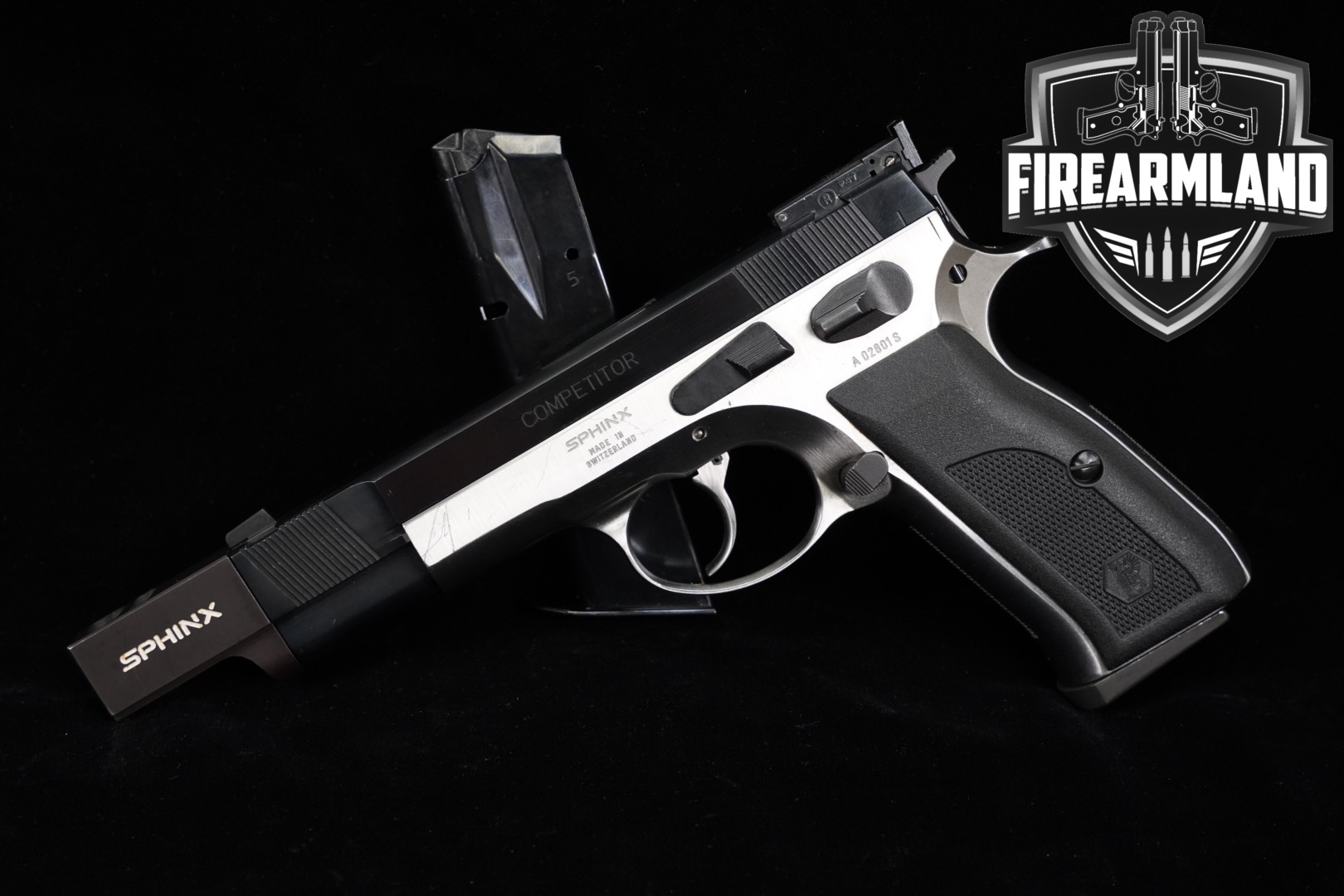 Sphinx AT-2000 Competitor 9mm Luger Two-Tone Black & Silver in Good Condition Thumbnail