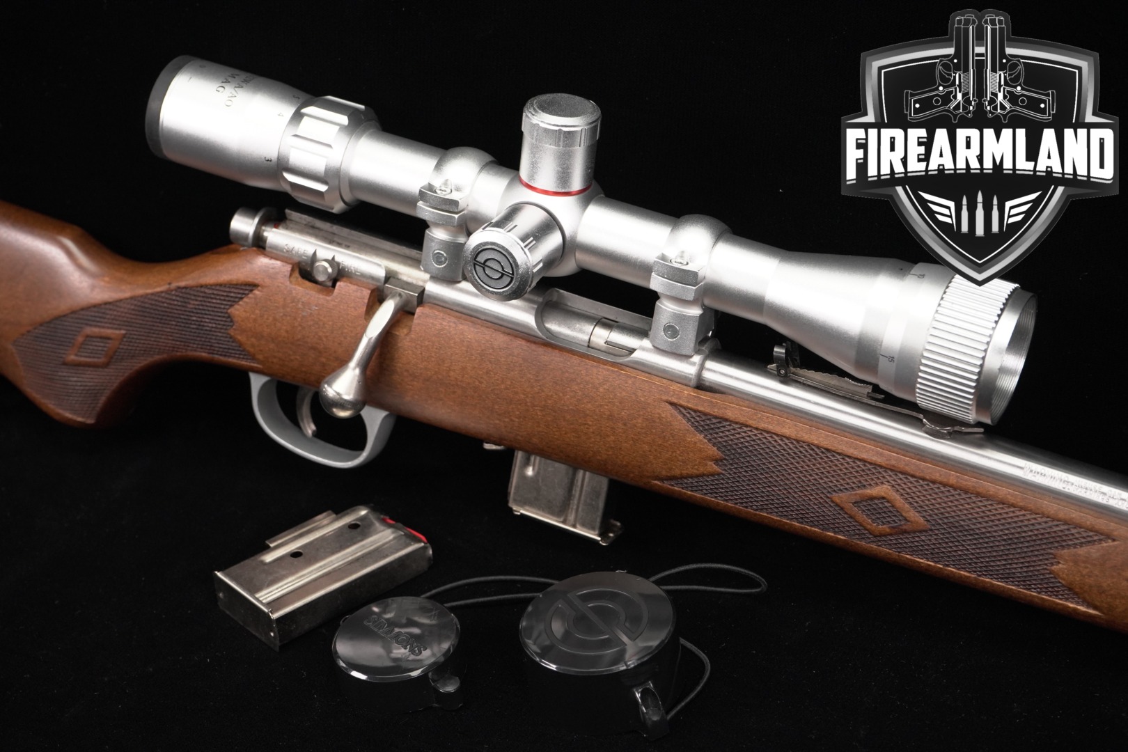 Marlin Firearms Co. 25MNSS Ducks Unlimited .22 WMR Stainless & Hardwood in Very Good Condition Thumbnail