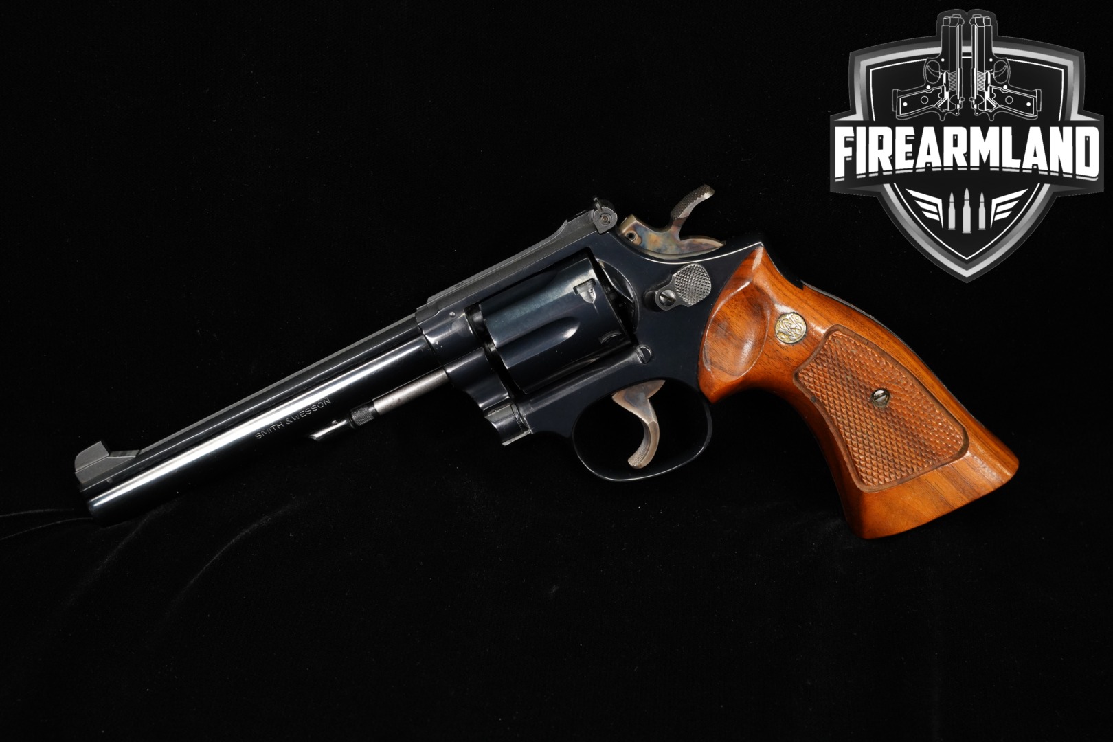 1977 Smith & Wesson (S&W) Model 14-4 K-38 Target Masterpiece .38 Spl. High-Polish Blued in Good Condition Thumbnail