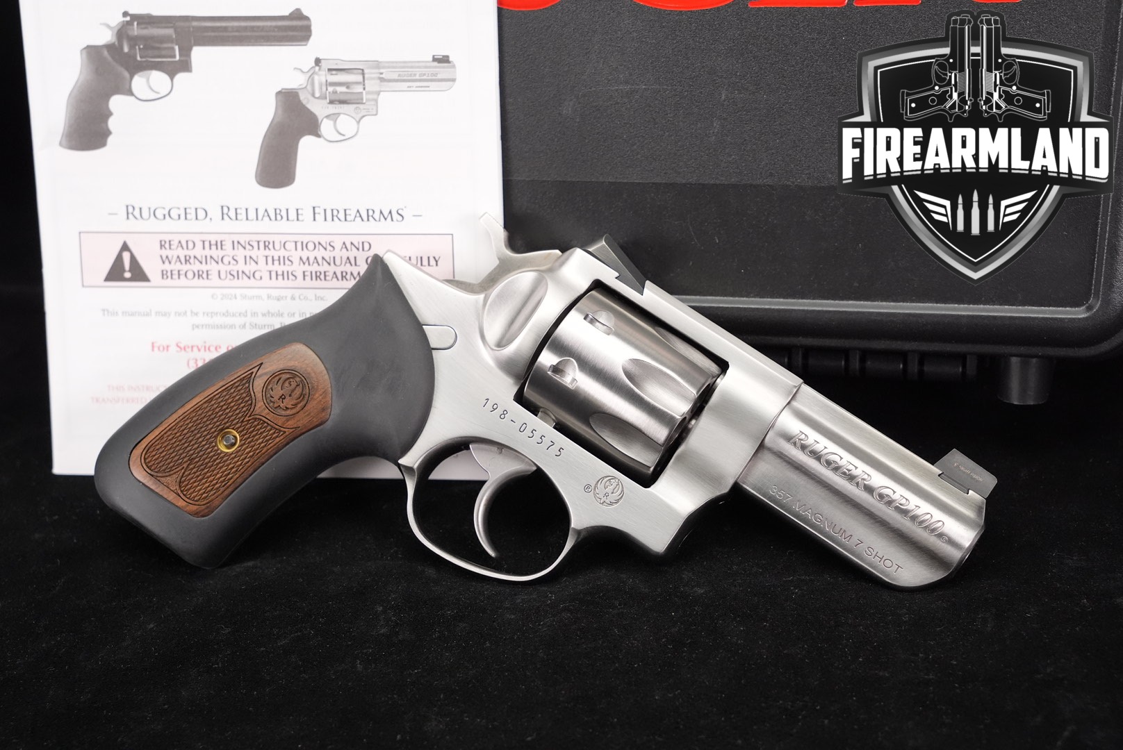 COLLECTOR Ruger GP100 357 Magnum 3" Satin Stainless GP-100 +ORIG CASE-img-0