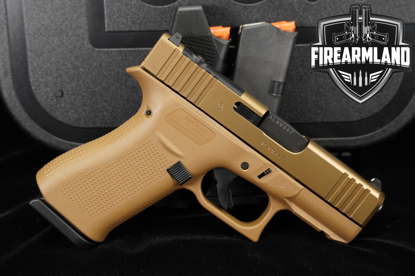 Glock G43X Slimline MOS 9mm Luger Coyote Tan in Excellent Condition Thumbnail