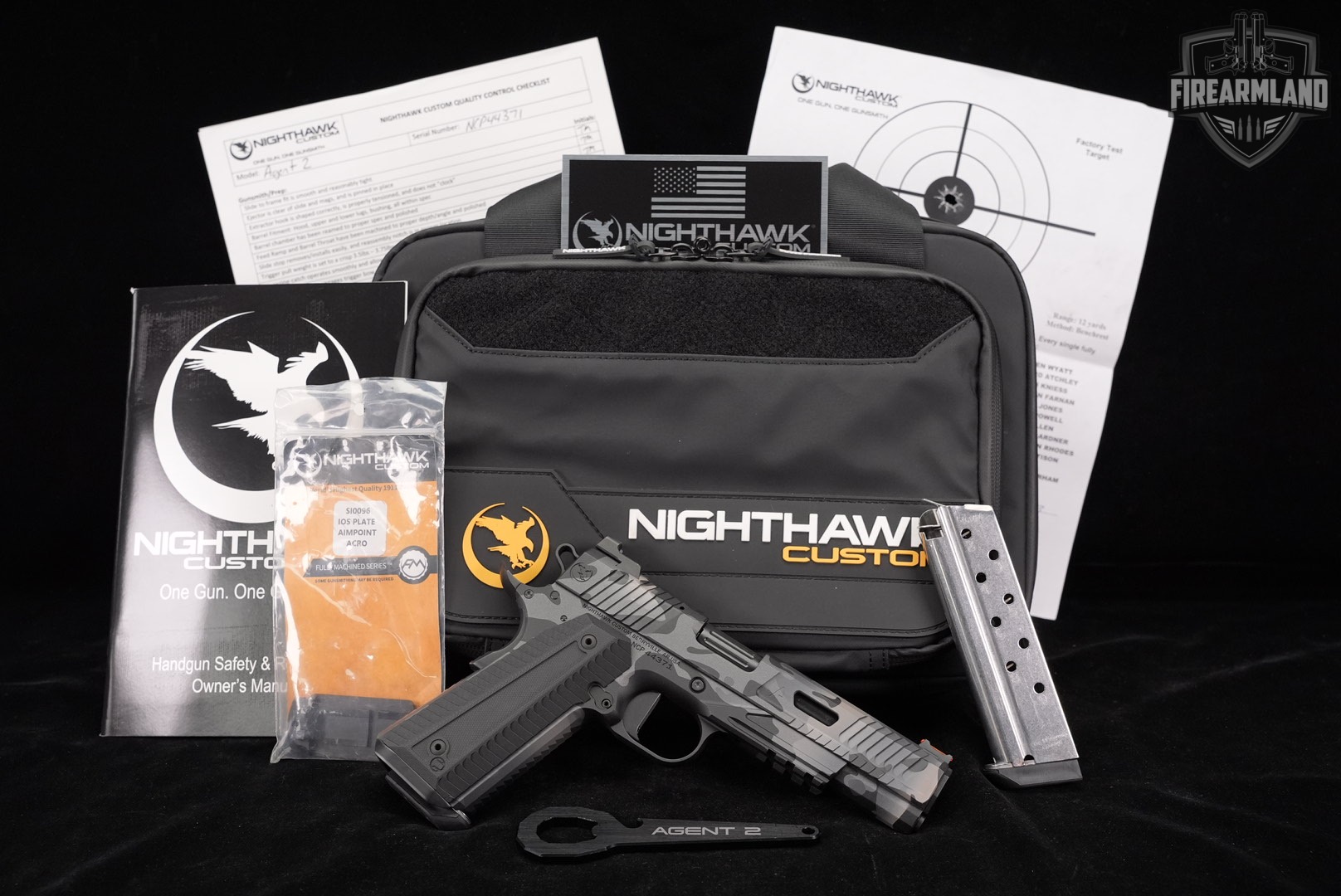 LIKE-NEW NIGHTHAWK Custom Agent 2 IOS 10mm 1911 Grey/Black Camo +TWO MAGS-img-2
