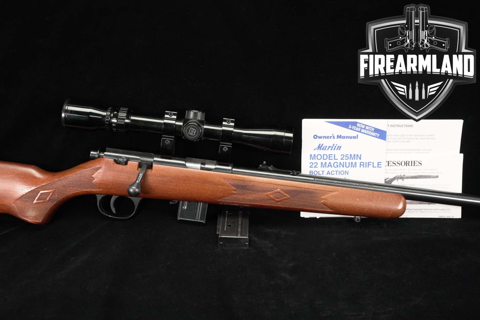 1994 Marlin Firearms Co. Model 25MN .22 WMR Blued & Walnut in Good Condition Thumbnail