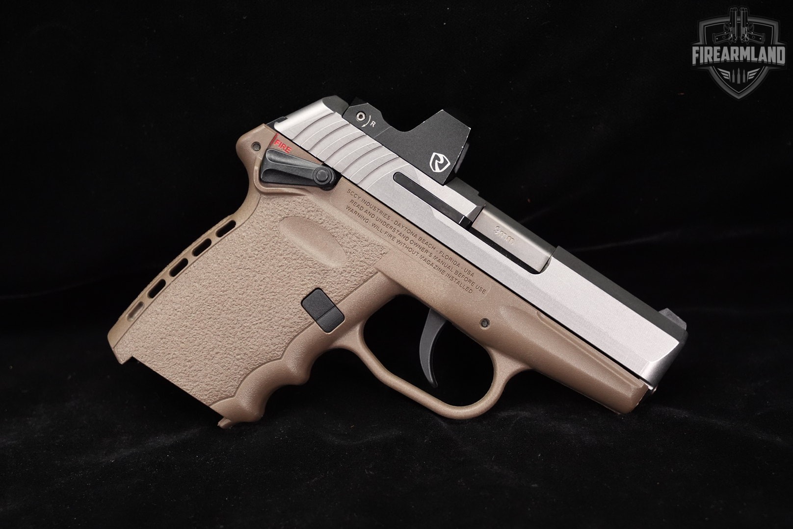 SCCY Industries CPX-1 RD 9mm 3.1 Two-Tone Stainless, FDE CPX1 +RITON OPTICS-img-2