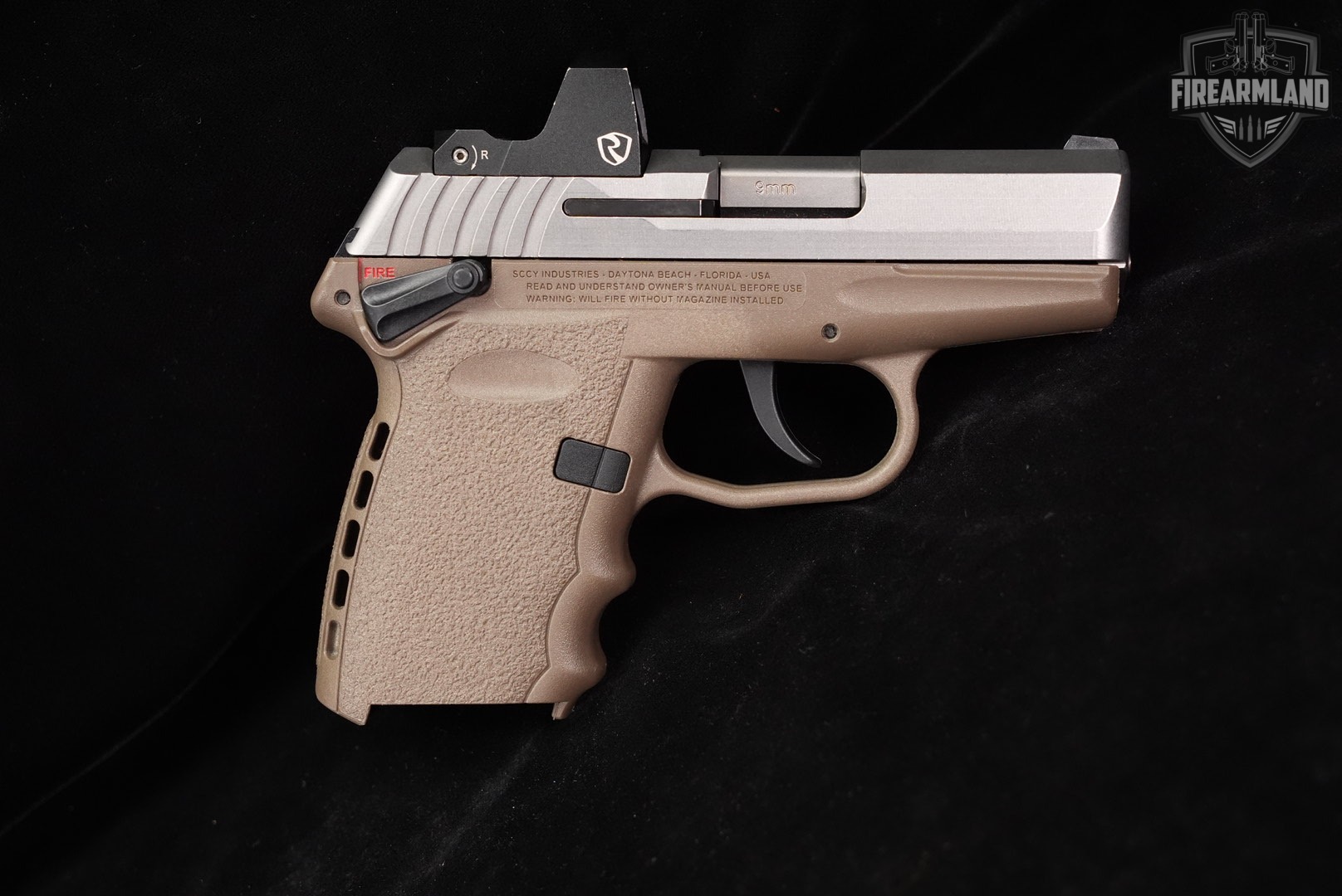 SCCY Industries CPX-1 RD 9mm 3.1 Two-Tone Stainless, FDE CPX1 +RITON OPTICS-img-4