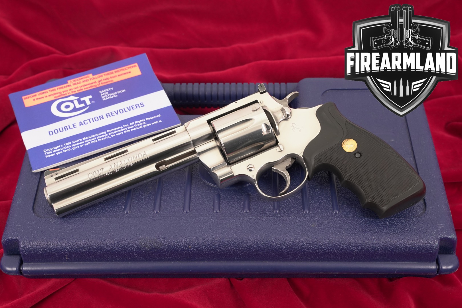 1991 Colt Anaconda First Generation .44 Rem Magnum Polished Stainless in Very Good Condition Thumbnail