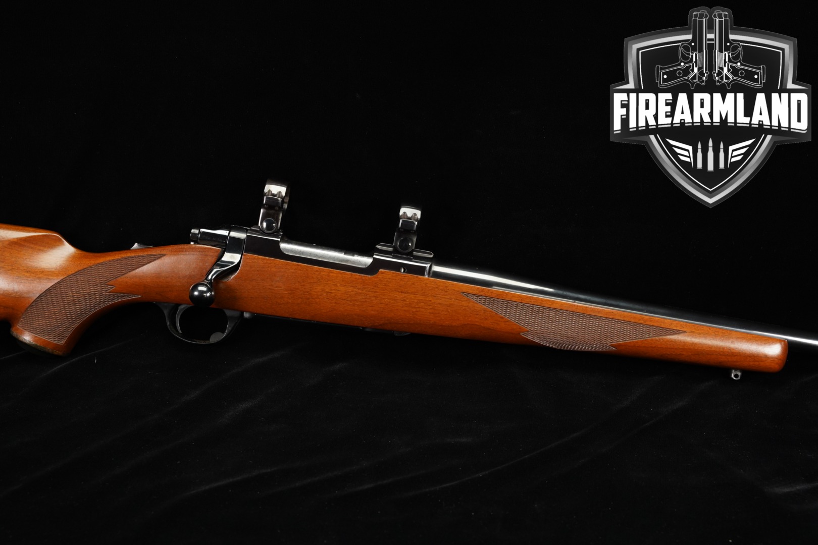Sturm Ruger M77 Tang Safety Standard Rifle (M77R) .22-250 Rem. Blued & Walnut in Fair Condition Thumbnail