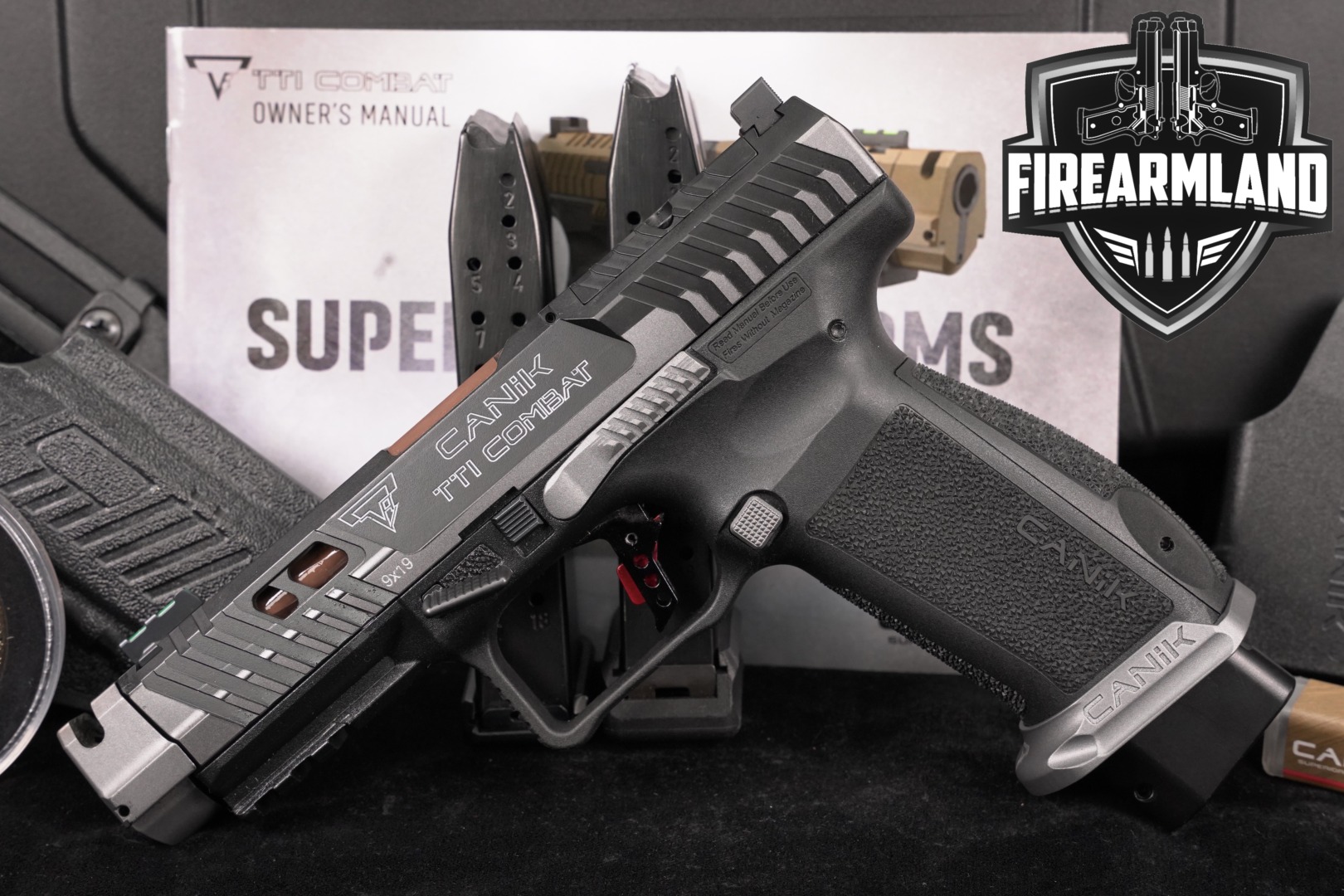 Canik TTI Combat Smoke 9mm Optics-Ready COMP 4.75" +3 MAGS, ORIG CASE-img-0