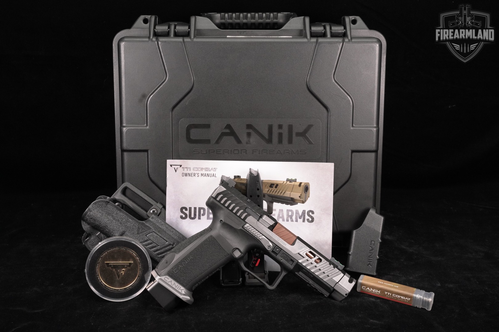 Canik TTI Combat Smoke 9mm Optics-Ready COMP 4.75" +3 MAGS, ORIG CASE-img-2