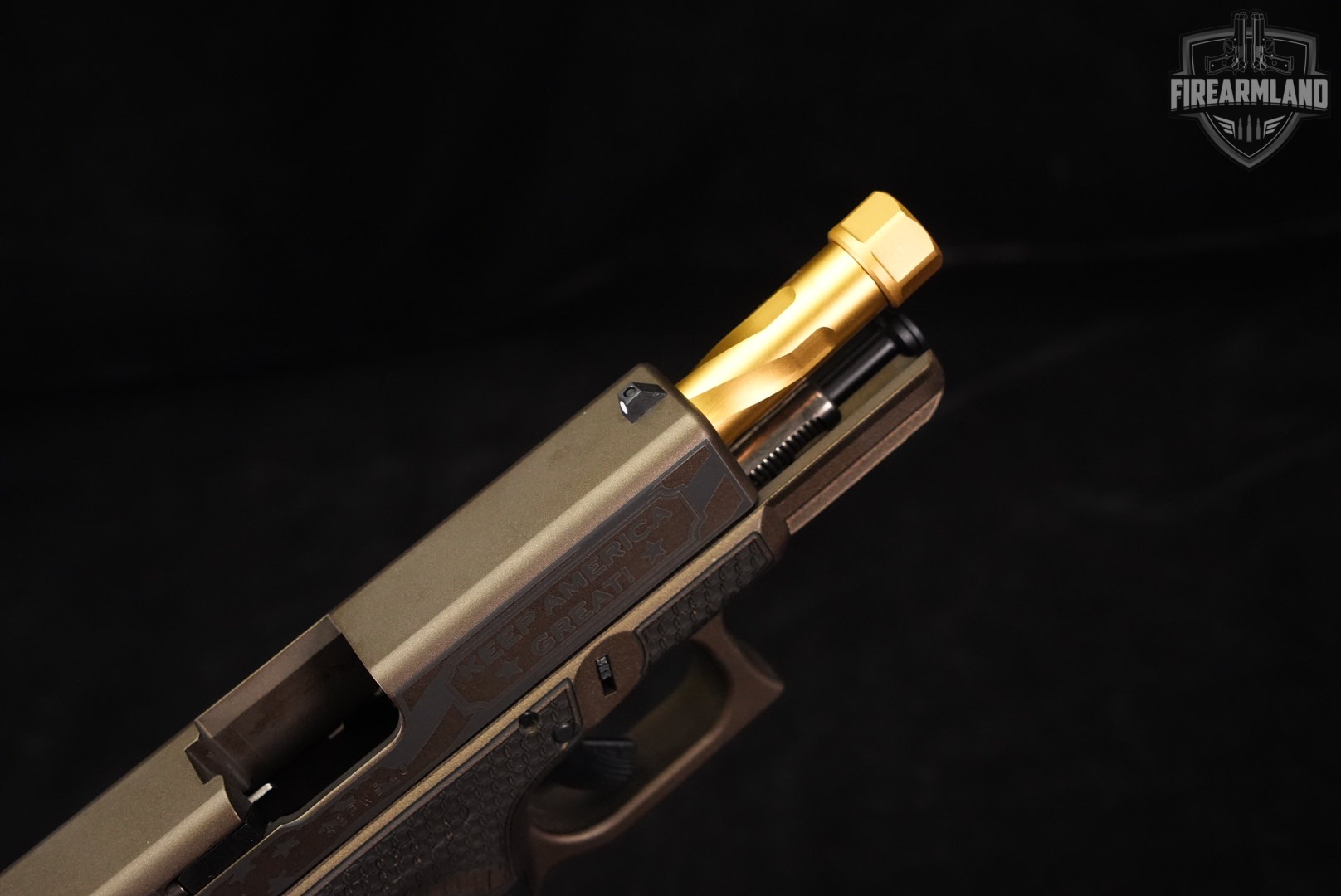 Glock 19 Gen4 G19 Gen 4 TRUMP 45th 9mm Bronze +2 MAGS, ORIG CASE, OG BARREL-img-10