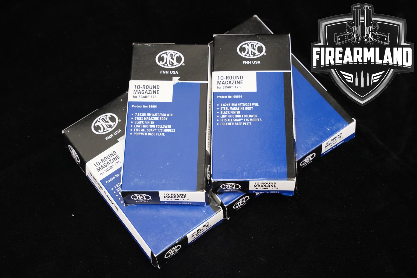 FNH USA FIVE (5) SCAR 17 10 Round Magazines 7.62mm NATO (7.62x51) in Excellent Condition Thumbnail