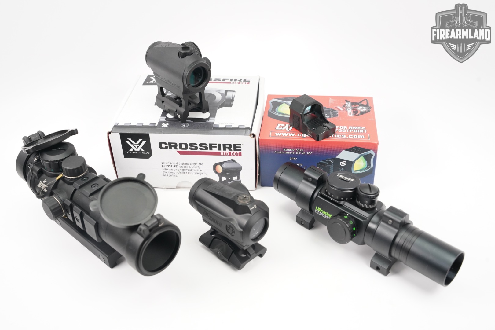 FIVE RED DOT SIGHT LOT 5 Pack Ultradot Burris Cyelee Vortex Sig Sauer RDS-img-2