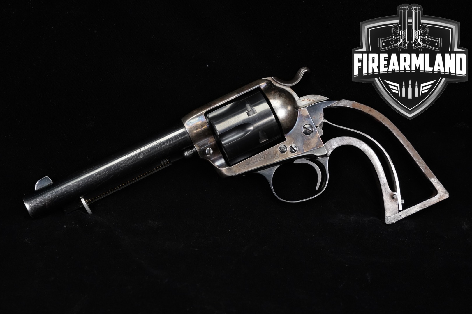 1901 Colt Bisley Model Frontier Six-Shooter; 1st Generation .38 Spl. Color Case Hardened & Blued in Fair Condition Thumbnail