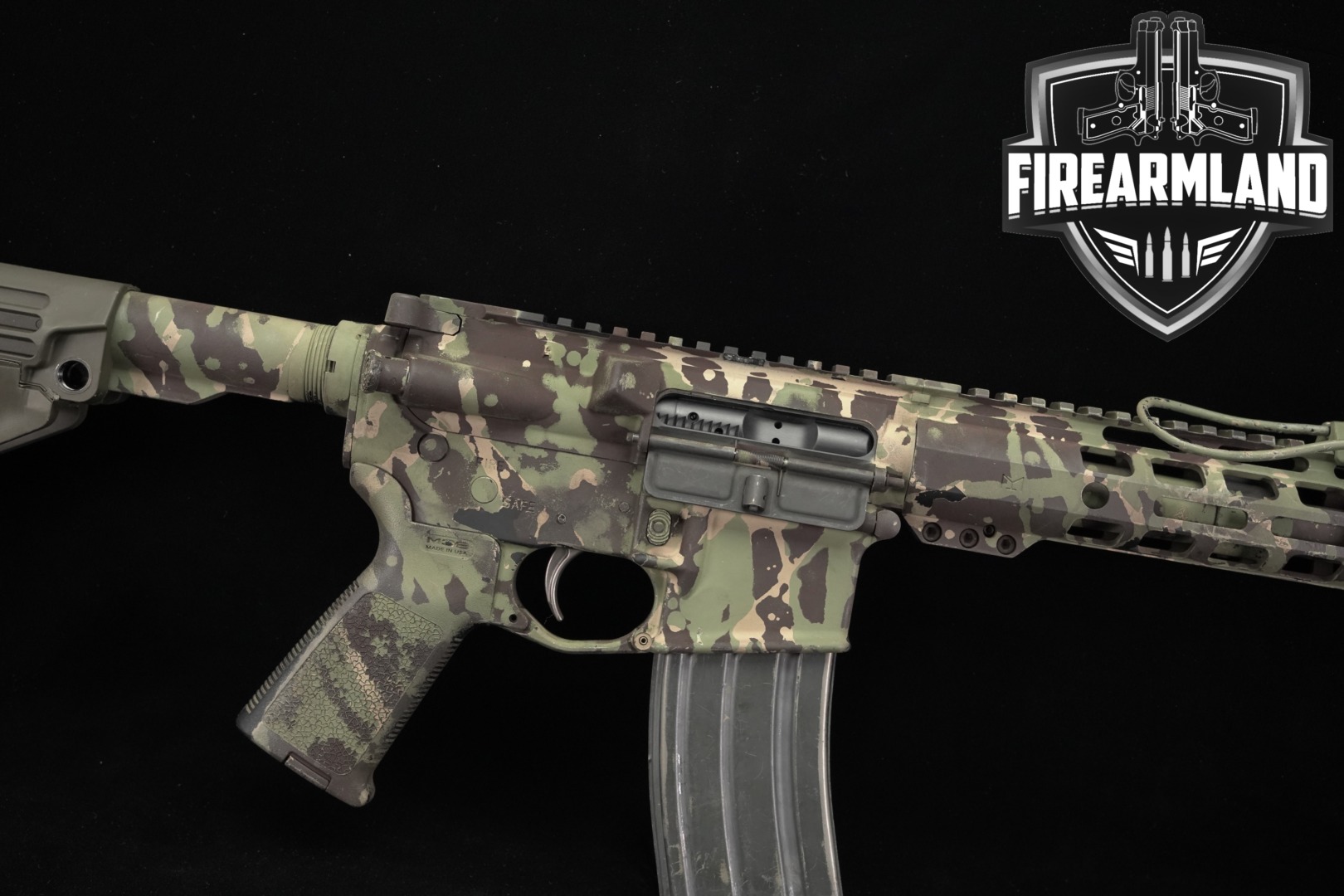 Palmetto State Armory (PSA) PA-15 Pistol .300 AAC Blackout (7.62x35mm) Multicolor Camo in Good Condition Thumbnail