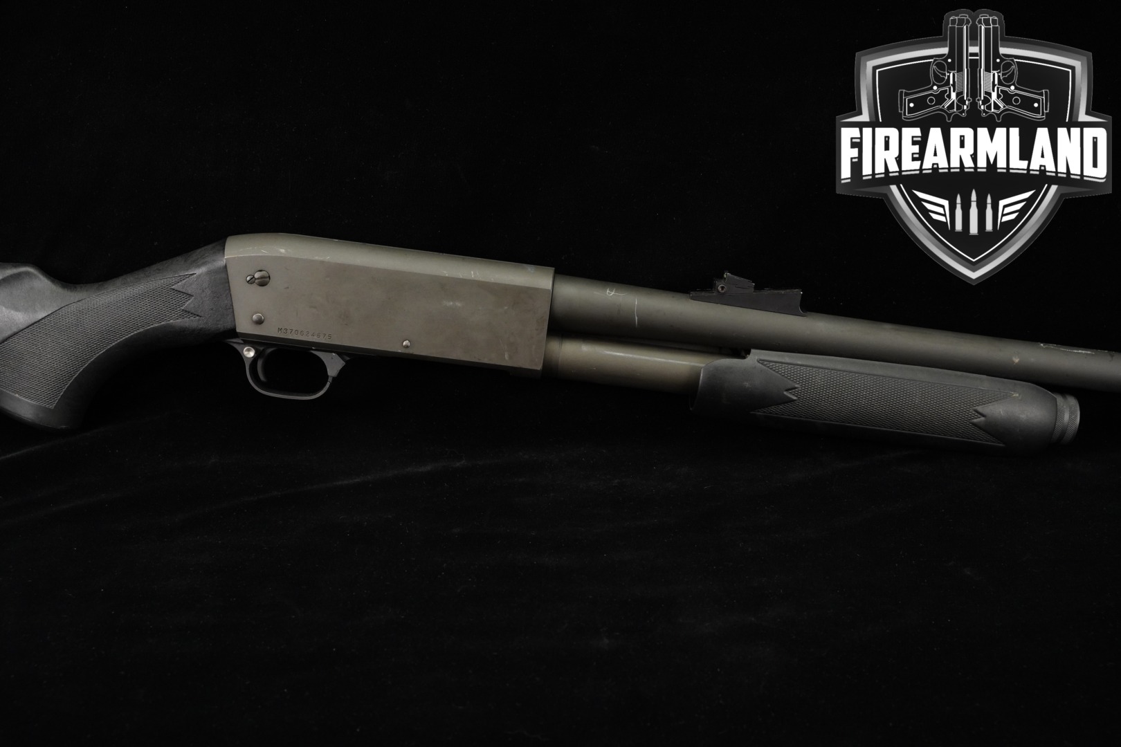 Ithaca Model 37 12-Gauge Gray/Green & Black Slam-fire M37-img-0